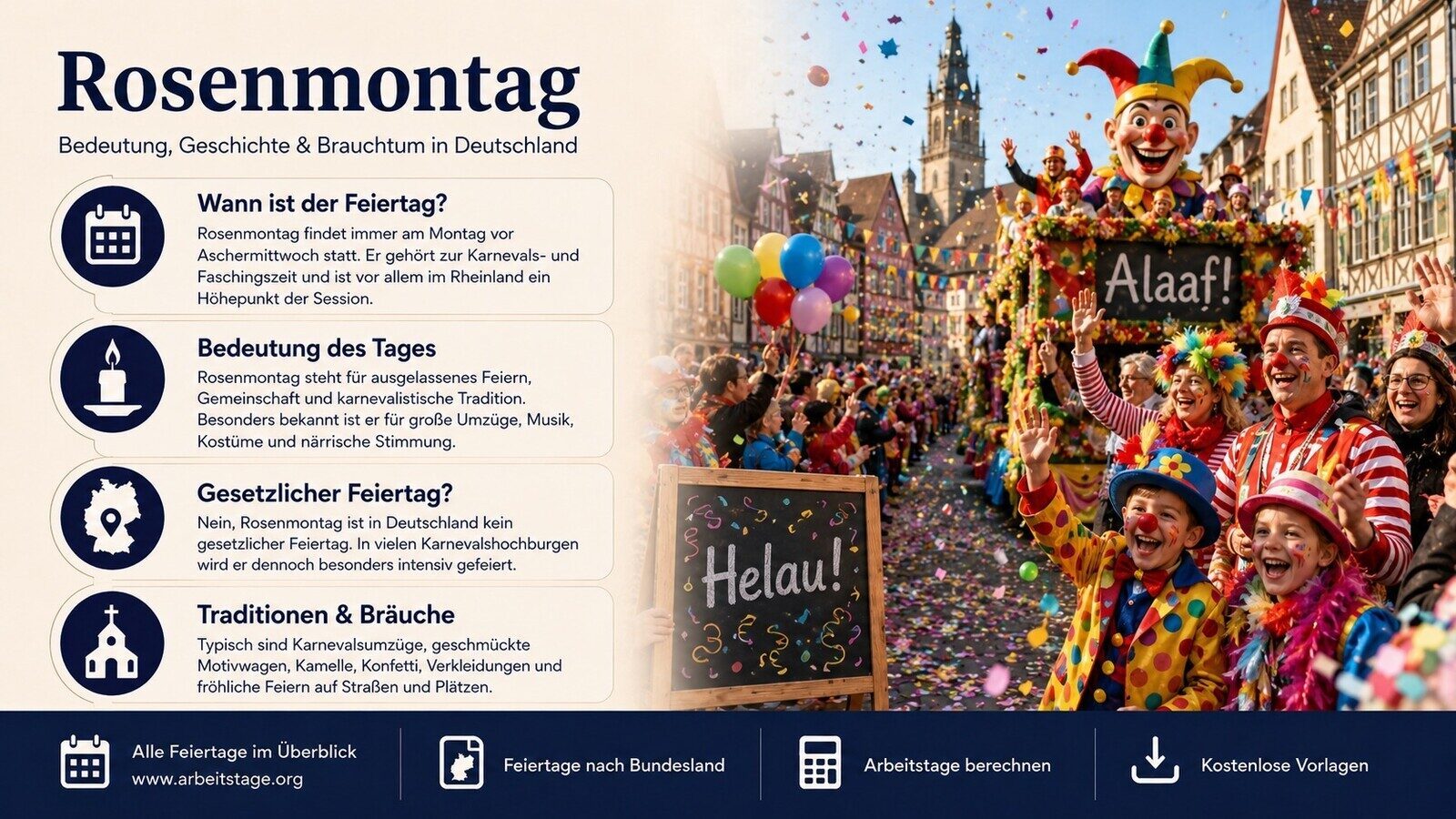 Rosenmontag - Bedeutung, Geschichte und Brauchtum in Deutschland