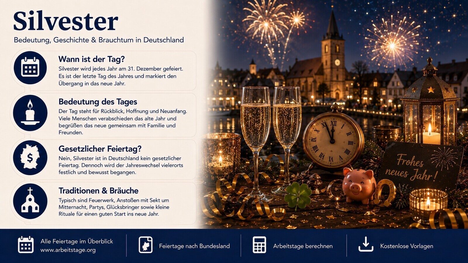 Silvester - Bedeutung, Geschichte und Brauchtum in Deutschland