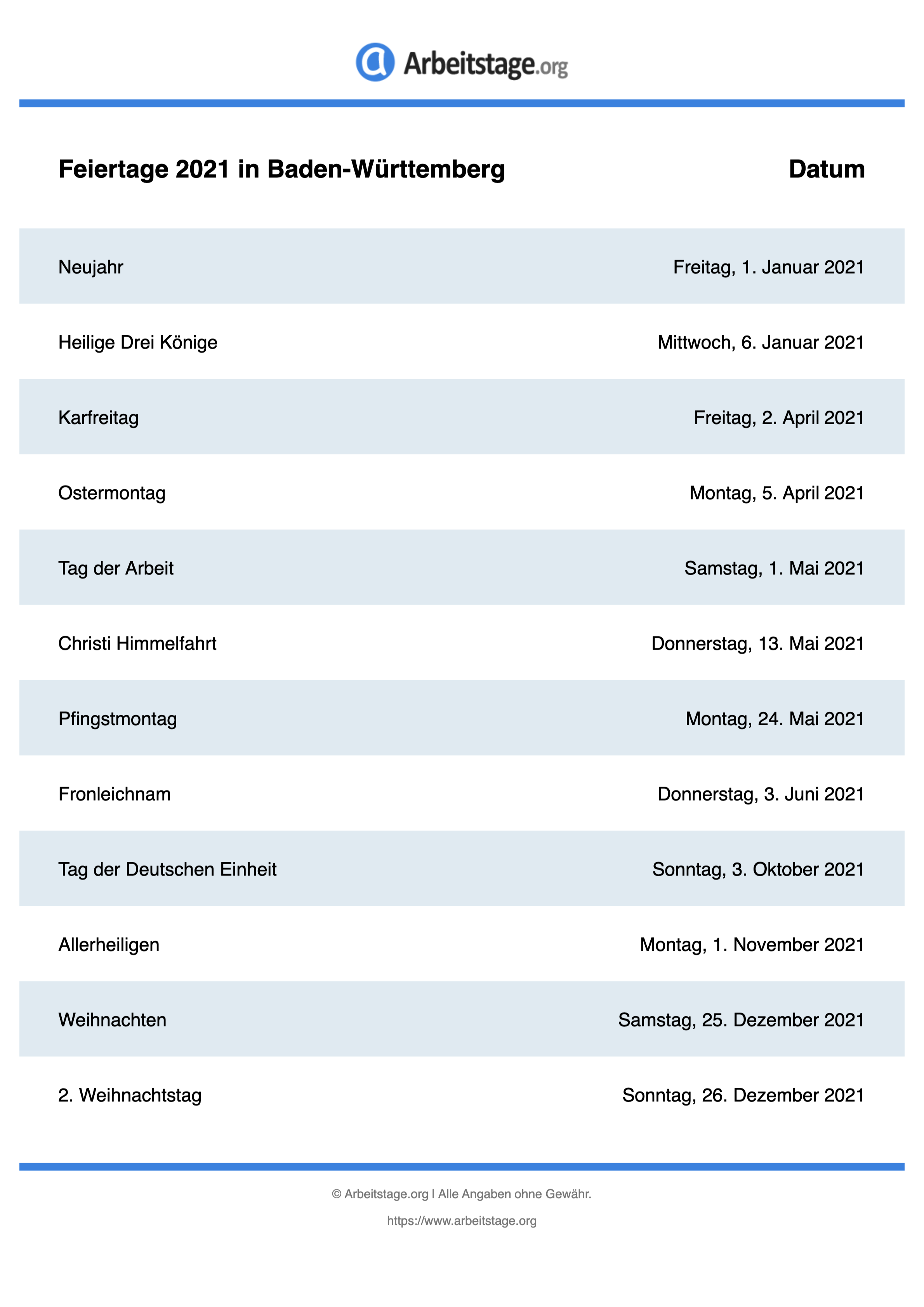  Feiertage  2022 in Baden  W rttemberg   Termine Infos