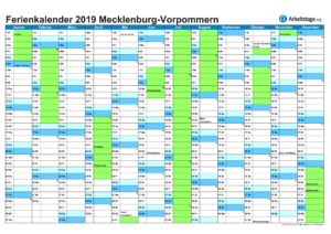 Ferienkalender Mecklenburg-Vorpommern 2019