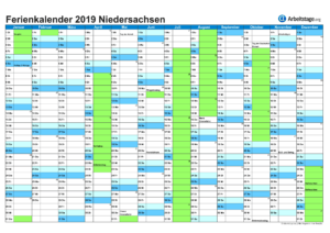 Ferienkalender Niedersachsen 2019