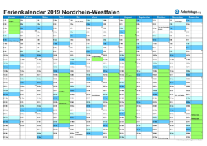 Ferienkalender Nordrhein-Westfalen 2019