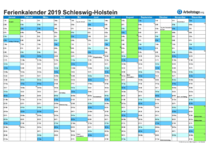 Ferienkalender Schleswig-Holstein 2019