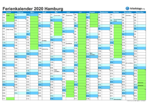 Ferienkalender Hamburg 2020