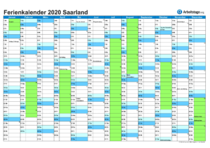 Ferienkalender Saarland 2020
