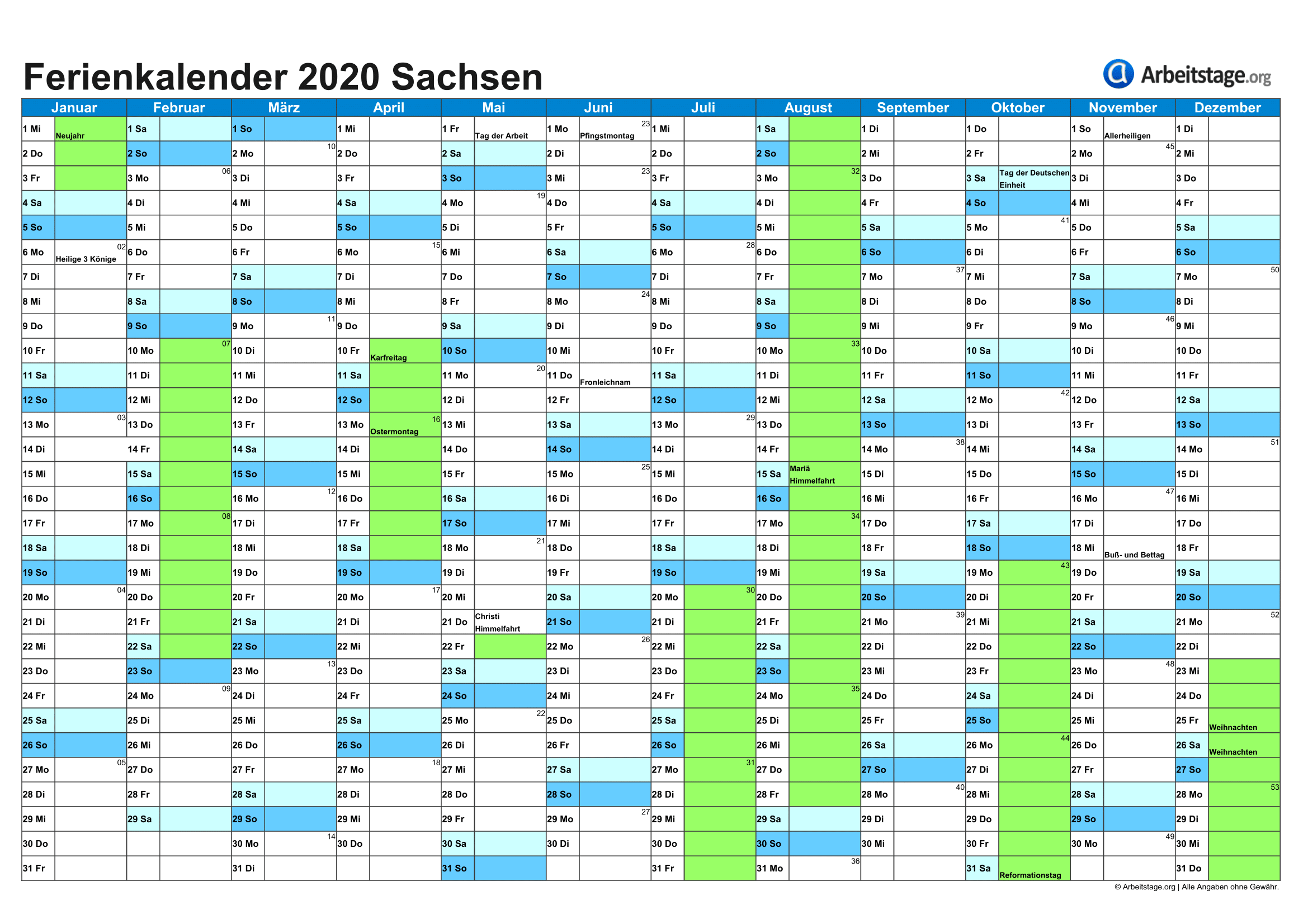 Sommerferien sachsen 2020