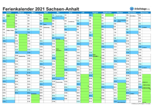 Ferienkalender Sachsen-Anhalt 2021